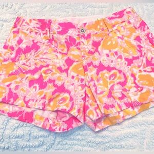 Lilly Pulitzer The Callahan Short Floral Bright Pink & Yellow Women's Shorts sz8